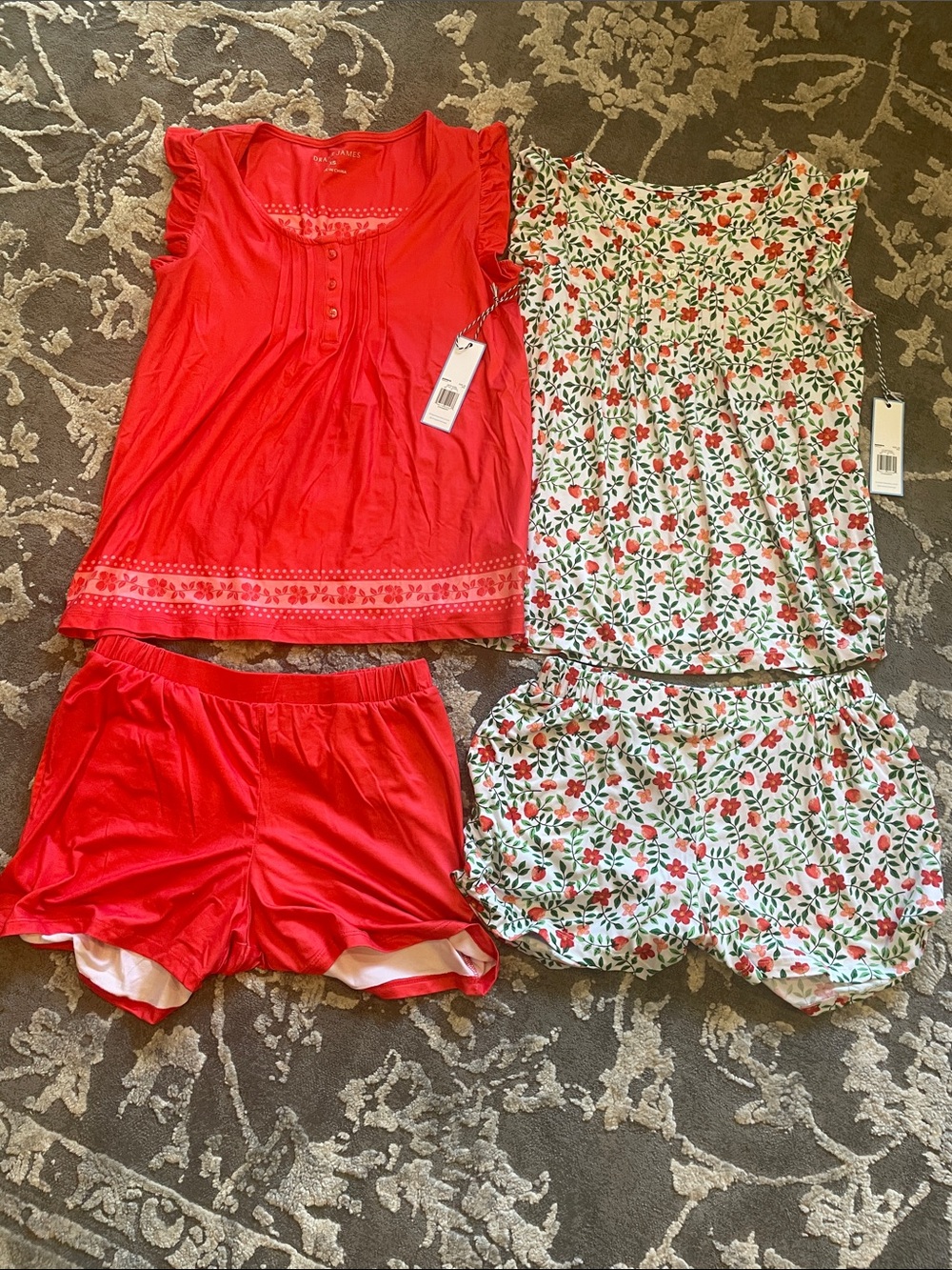 Set Of 2 Women's Sleep Sets- Two-Piece Pajama Shorts & Top. Includes 2. Both NWT